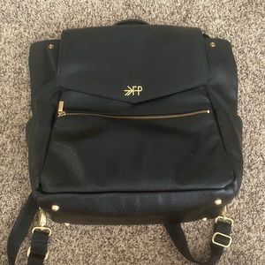 Freshly Picked Black Leather Diaper Bag